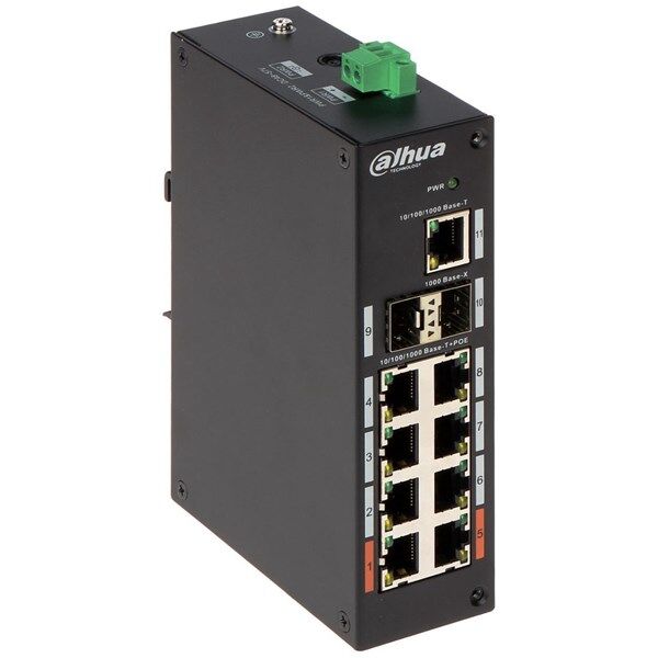 DAHUA 8port PoE 130w Gigabit Yönetilemez Endüstriyel Switch PFS3211-8GT-120-V2