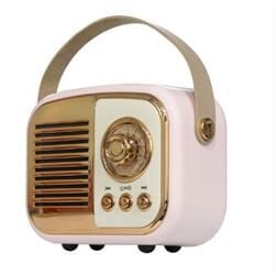 Mikado MD-24BT Echoes 3W 800mAh Pembe Usb+TF Kart+Bluetooth Destekli Klasik Retro Müzik Kutusu