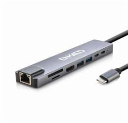 ENKADO EKD-TP42 TYPE-C TO TO HDMI 8İN 2PD+2 USB 2,0 +HDMI 4K +SD-TF+ETHERNET 100MBS