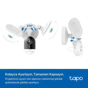TP-LINK 4MP 2K QHD 2800 Lümen Projektörlü AI IP65 WiFi Dış Mekân IP Kamera Tapo C720