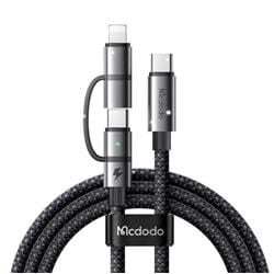 MCDODO CA-0450 LIGHTNING PD 36W - TYPE-C 100W DESTEKLİ2 Sİ BİR ARADA ŞARJ KABLOSU 1.2M