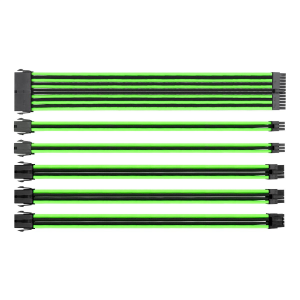 THERMALTAKE TtMod AC-034-CN1NAN-A1 Yeşil/Siyah Power Supply Sleeved Kablo Seti (16 AWG)