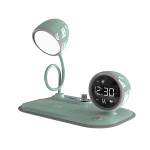 S-link SL-CW21 Yeşil Telefon Uyumlu Fast Şarj 15W Ayarlanabilir Led Işıklı  Masa Lambası
