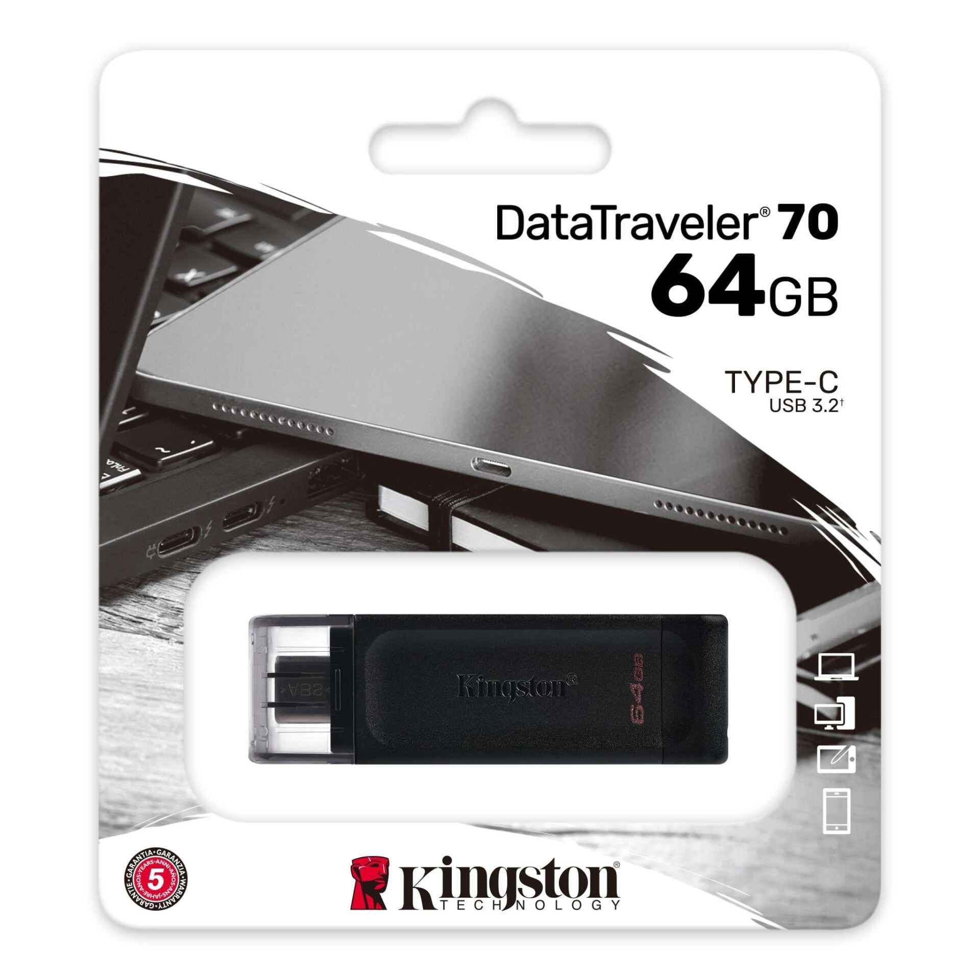 KINGSTON 64GB TypeC Usb Bellek DT70/64GB