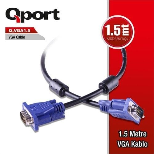QPORT 1.5metre Q-VGA1.5 VGA Grnt Kablosu