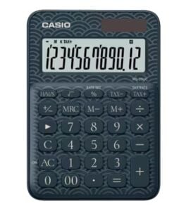 Casio MS-20UC-JBU 12 Hane Lacivert Desenli Masa Üstü Hesap Makinesi