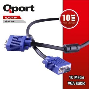 QPORT 10metre Q-VGA10 VGA Grnt Kablosu