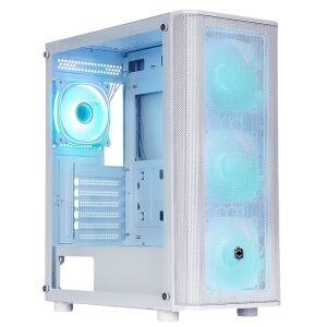 FRISBY 650W 80+ CM-106 ARGB Mesh Gaming Mid-Tower PC Kasası Beyaz