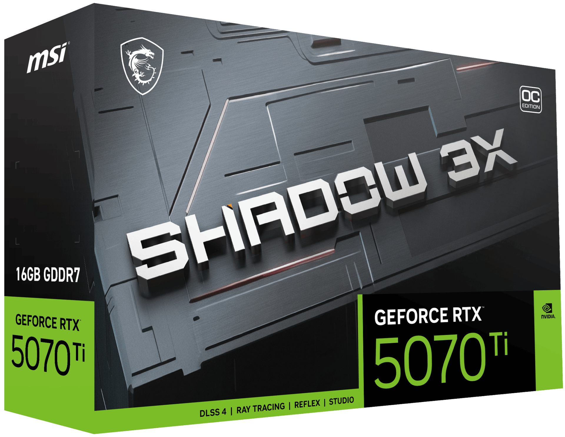 MSI RTX5070TI 16GB SHADOW 3X OC 16G GDDR7 256bit HDMI DP PCIe 5.0