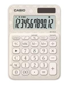 Casio MS-20UC-JWE 12 Hane Beyaz Desenli Masa Üstü Hesap Makinesi