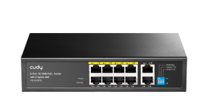 CUDY 8port PoE 120w 2-Uplink 10/100 Yönetilemez Switch FS1010PG