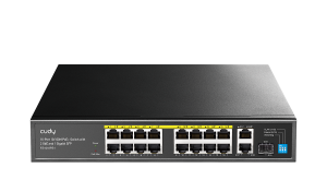 CUDY 16port PoE 200w 1-SFP/2-Uplink 10/100 Yönetilemez Switch FS1018PS1