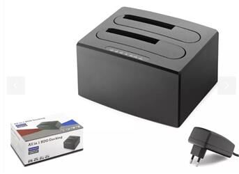 Hadron Hdx1791 All in One HDD Docking USB 3.0 SATA 2.5 & 3.5 HDD SSD Destekli 12V Adaptör Siya