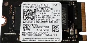MICRON 512GB 2500 MTFDKCD512QGN 4200-2000MB/s 2242 M2 NVME GEN4 Disk Kutusuz