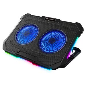 Rampage Sirius S46 15-17 RGB Işıklı 2 Fanlı Yükseklik Ayarlı 125-125-15 2 USB Port Notebook Soğutu
