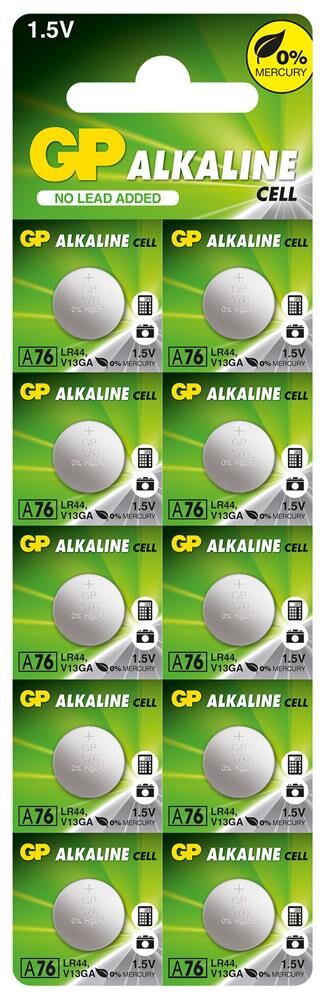 GP GPA76-2C10 LR44 AG13 Alkalin Düğme Pil 10'lu Paket