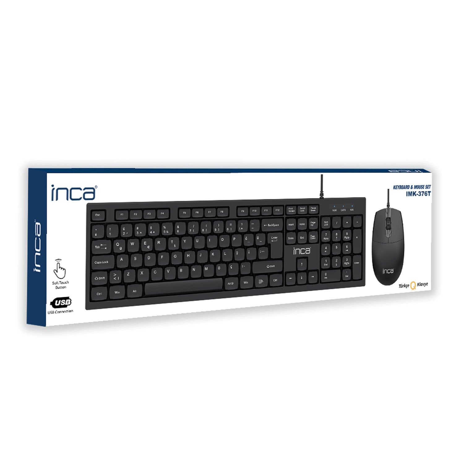 INCA IMK-376T Kablolu USB Q Trk Siyah Klavye - Mouse Set