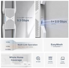 TP-LINK RE655BE WIFI7 BE9300 Üç Bant Menzil Genişletici Priz Tip