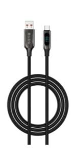 S-link Armor LED UC-066 66W 1m USB to Type-C PD Örgülü LED Başlıklı Siyah Hızlı Şarj Kablosu