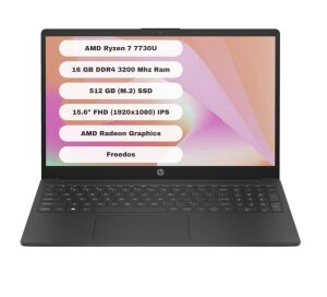 HP 15 FC0059NT AMD Ryzen 7 7730U 16GB 512GB SSD 8M1T1EA FreeDOS 15.6 FHD Notebook