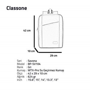 BP-SV104 Classne Savona Serisi 15.6 Sırt Noteboo