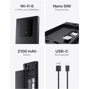 TENDA MF3 WIFI6 Dual Band Mobil 4G LTE Router Bataryalı