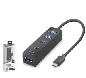 iETOP TU0529 Type-C 3.2 Gen1 Hub 4 Port 5 Gbps 80 cm Siyah