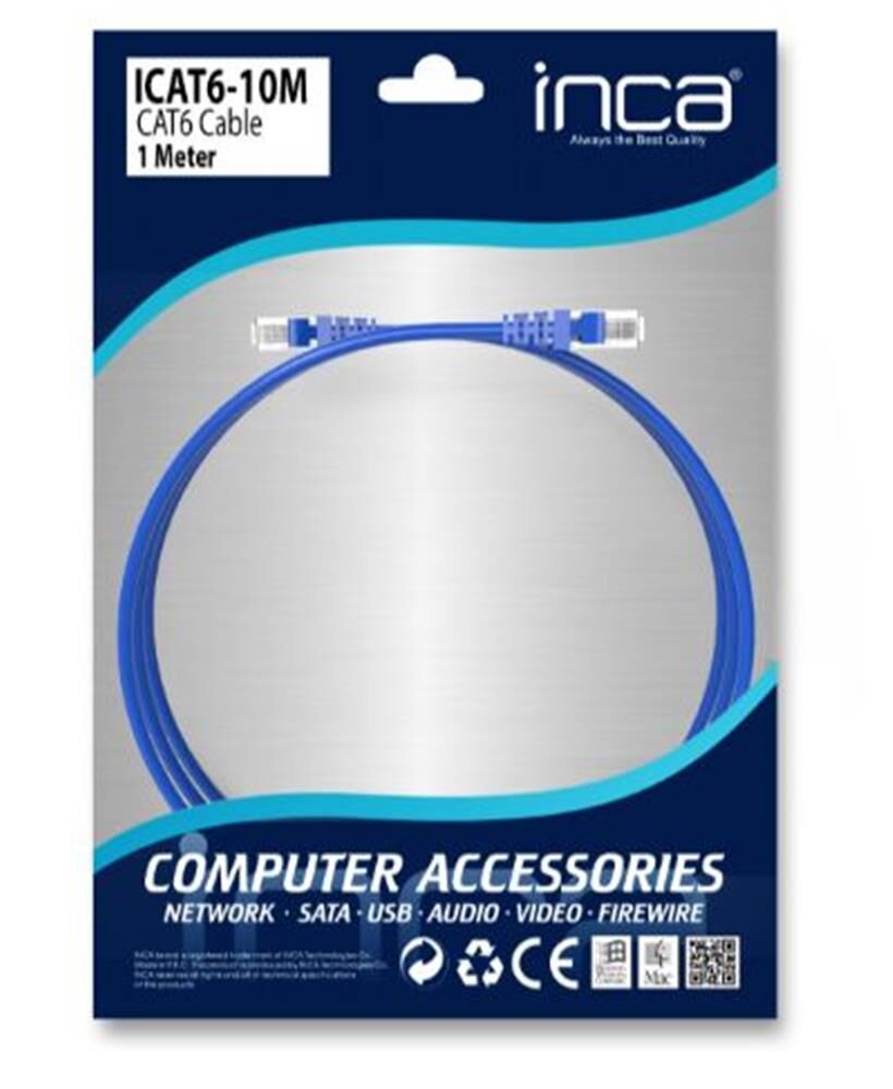 INCA ICAT6- 1MT Cat6  Mavi Kablo