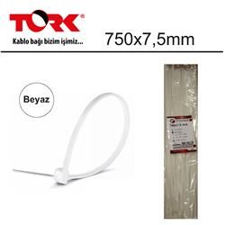Tork TRK-750-7,5mm Beyaz 100lü Kablo Bağı